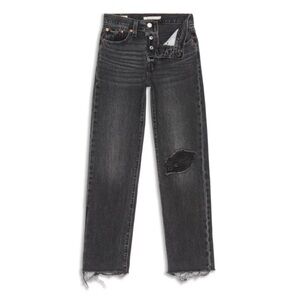 NWT LEVI’s Wedgie Straight Black Jeans Aritzia Size 27x28